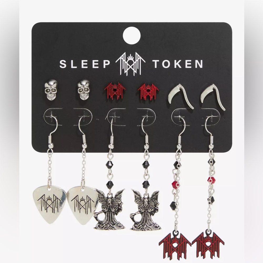 Sleep Token Logo Grim Reaper Earring Set Hot Topic